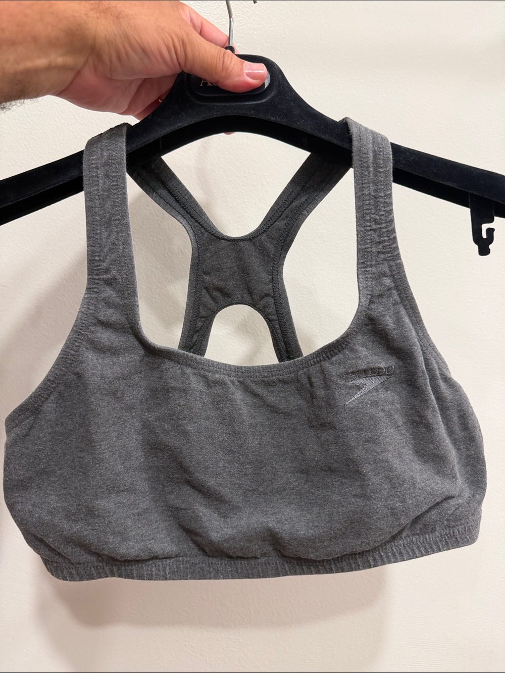 Speedo Charcoal Gray Racerback Sports Bra